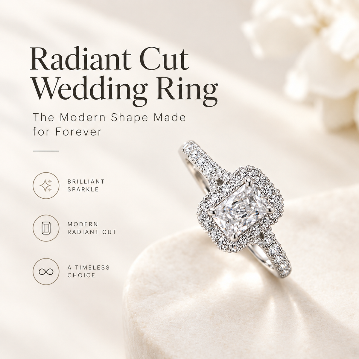Radiant Cut Wedding Ring