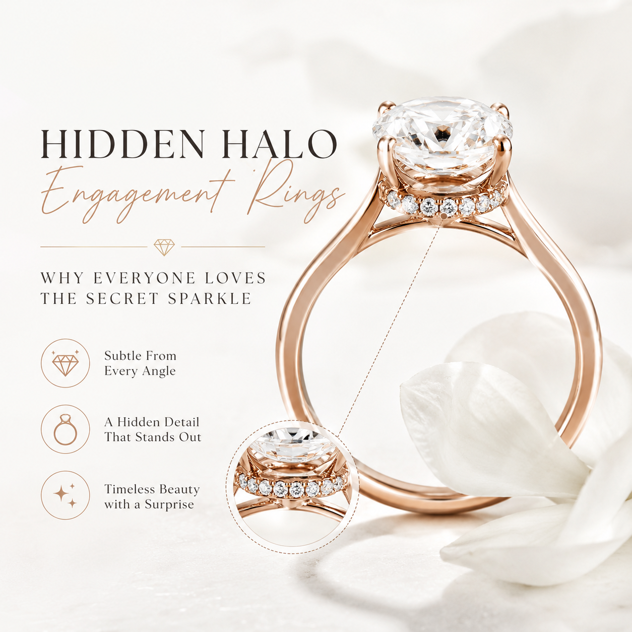 Hidden Halo Engagement Rings