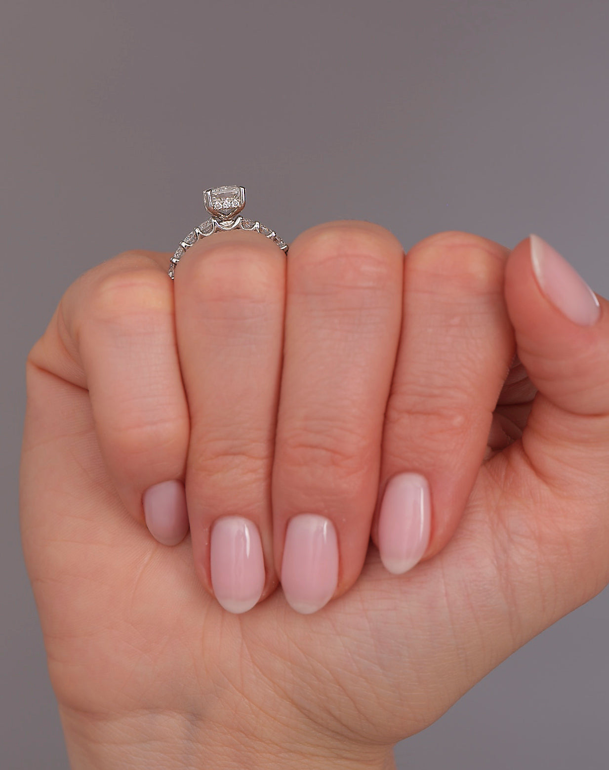 3.40ct Emerald Cut Fancy Band lab grown diamond engagement rings.