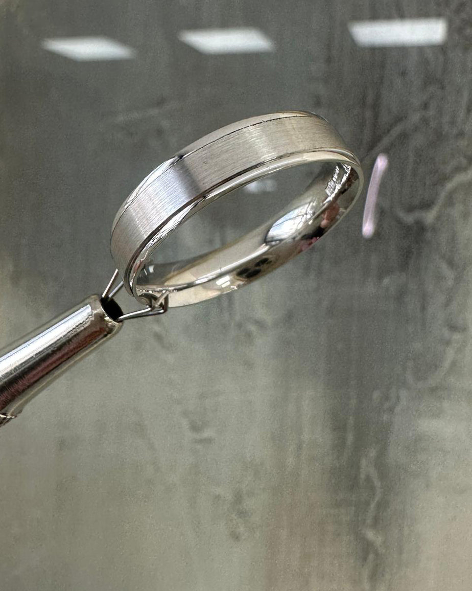 5mm Track Edge Flat Court Matt Wedding Band