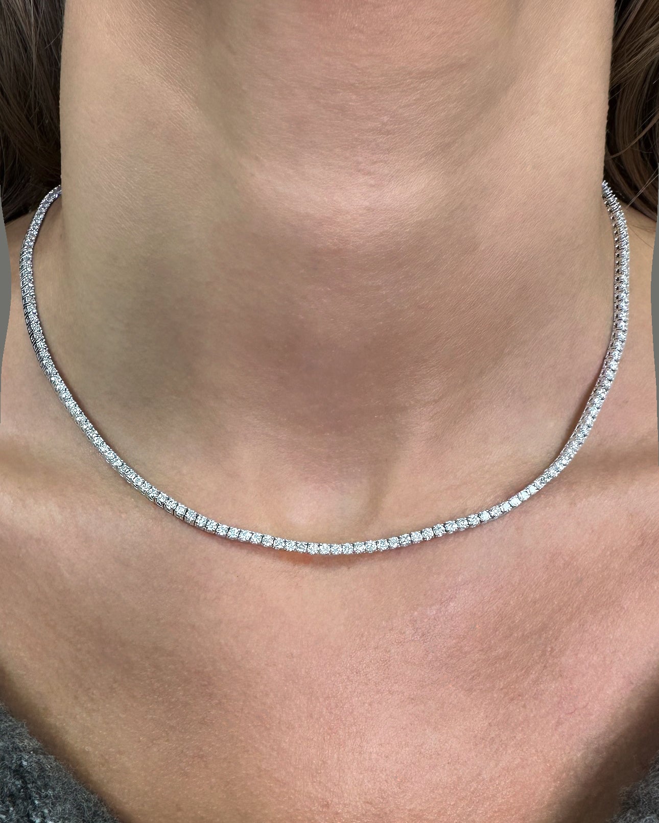 6ct diamond tennis necklace