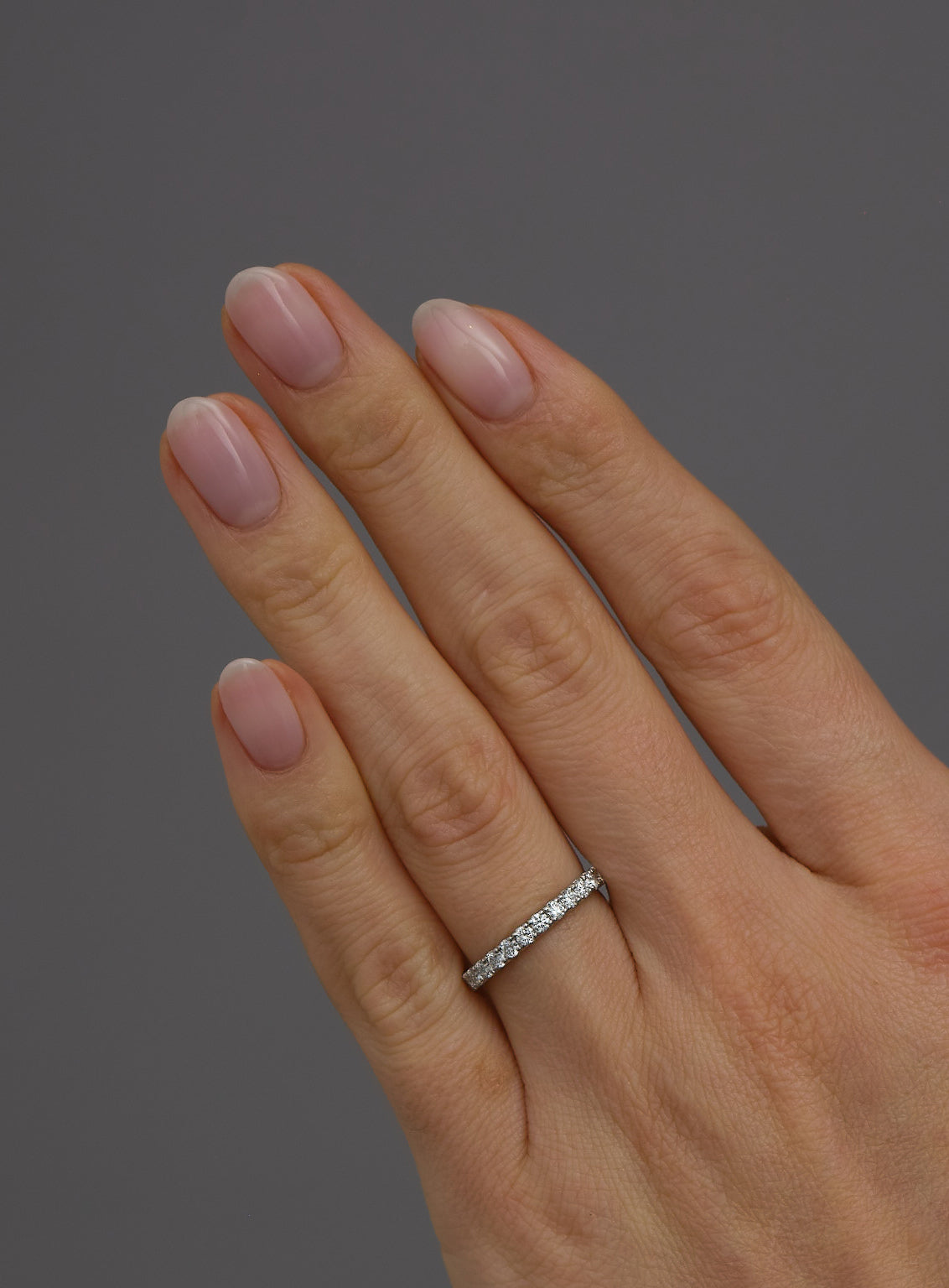2.2mm Half Eternity Diamond Wedding Bands for Women