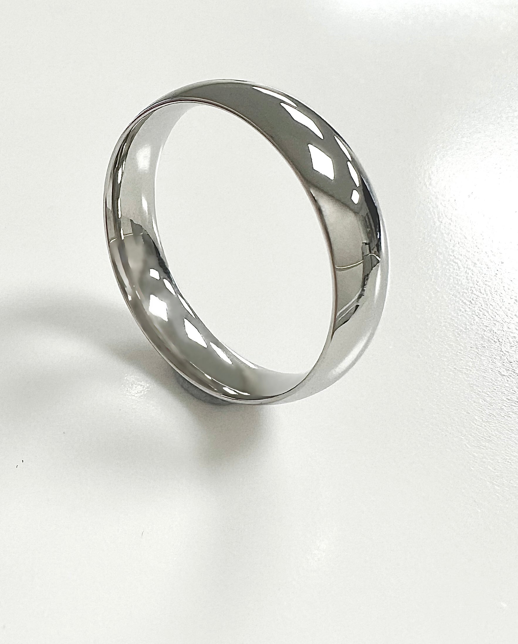 5mm Soft Court Polished Finish Wedding Band Platinum or Gold
