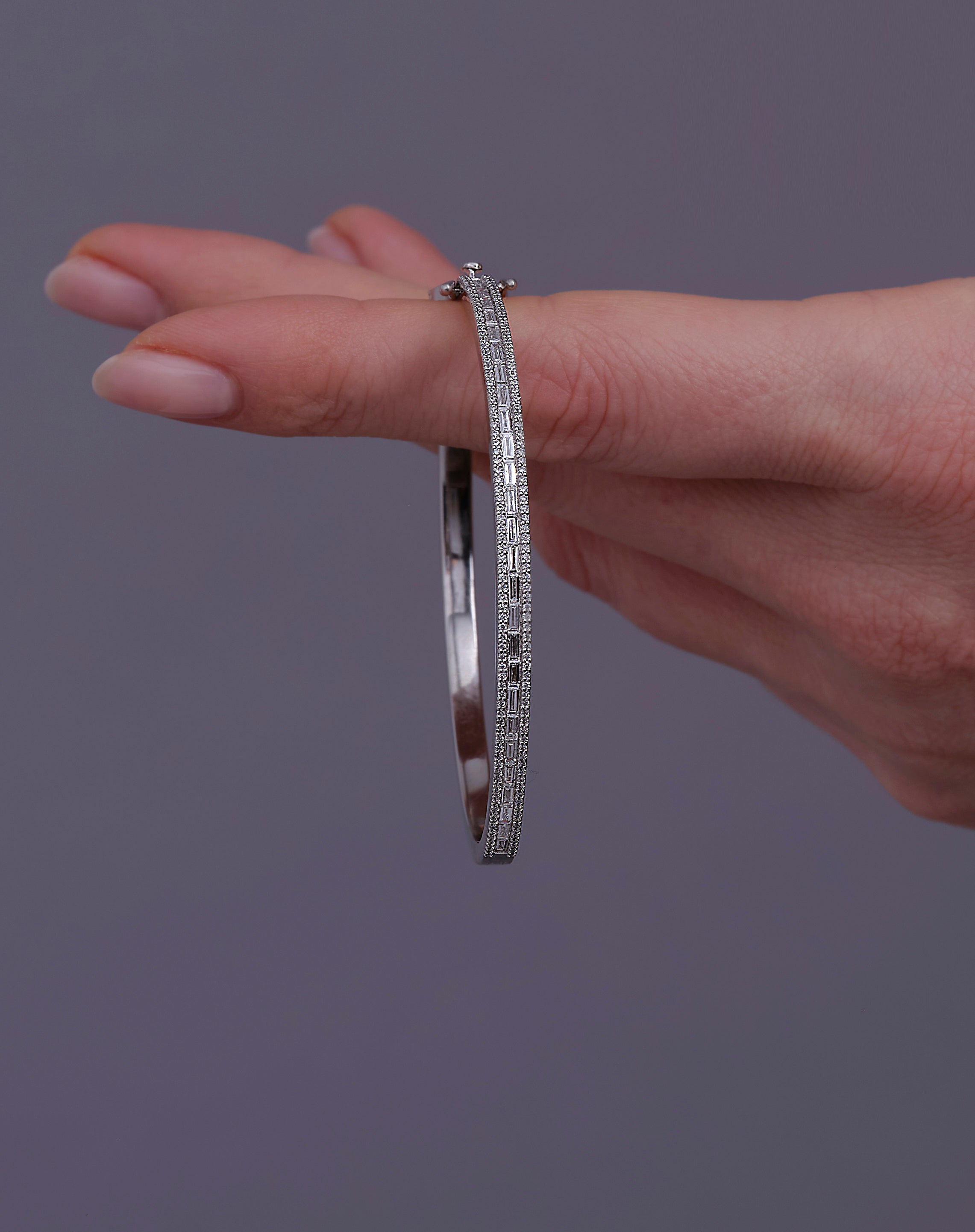 Mini Baguette Diamond Bangle