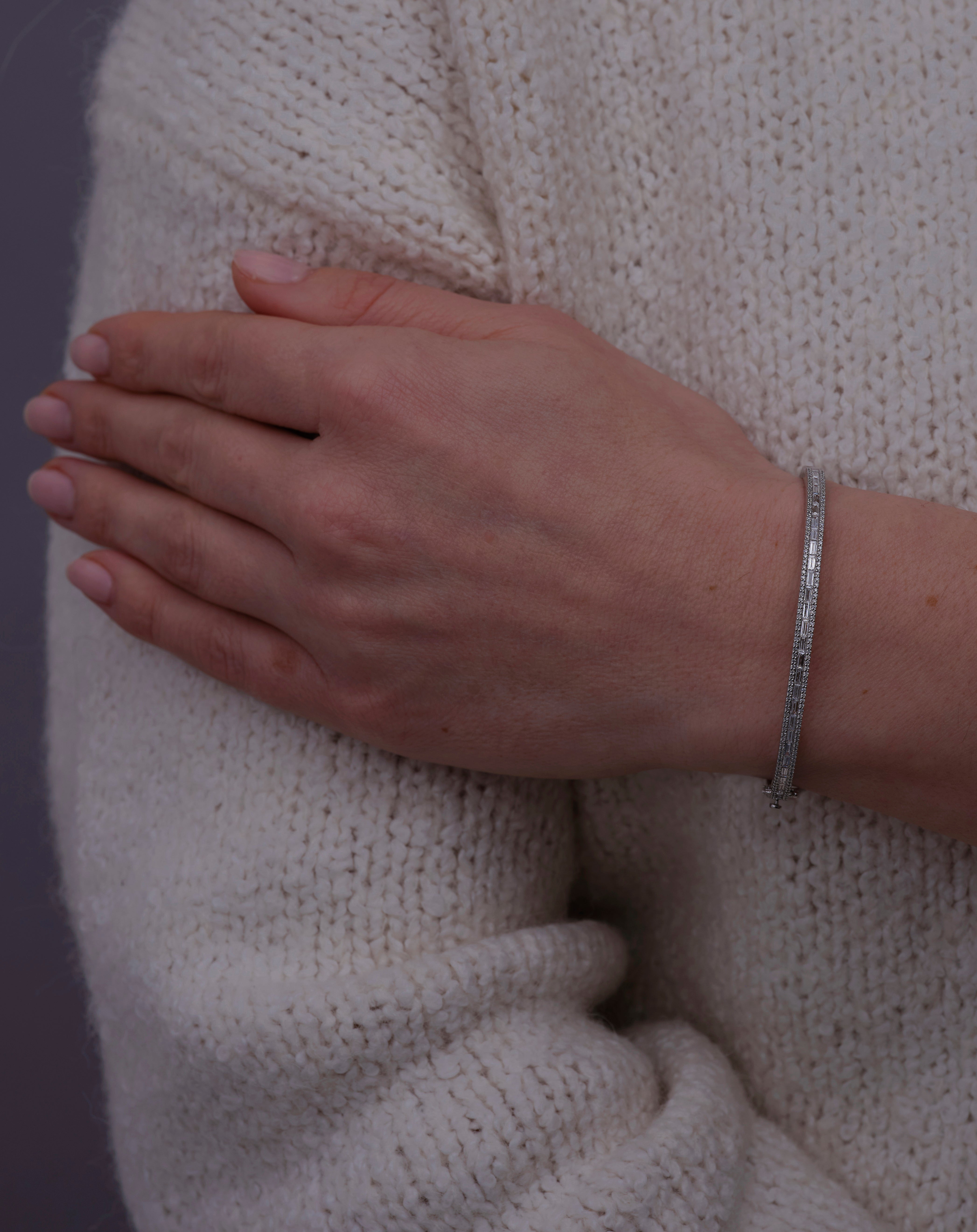 Mini Baguette Diamond Bangle