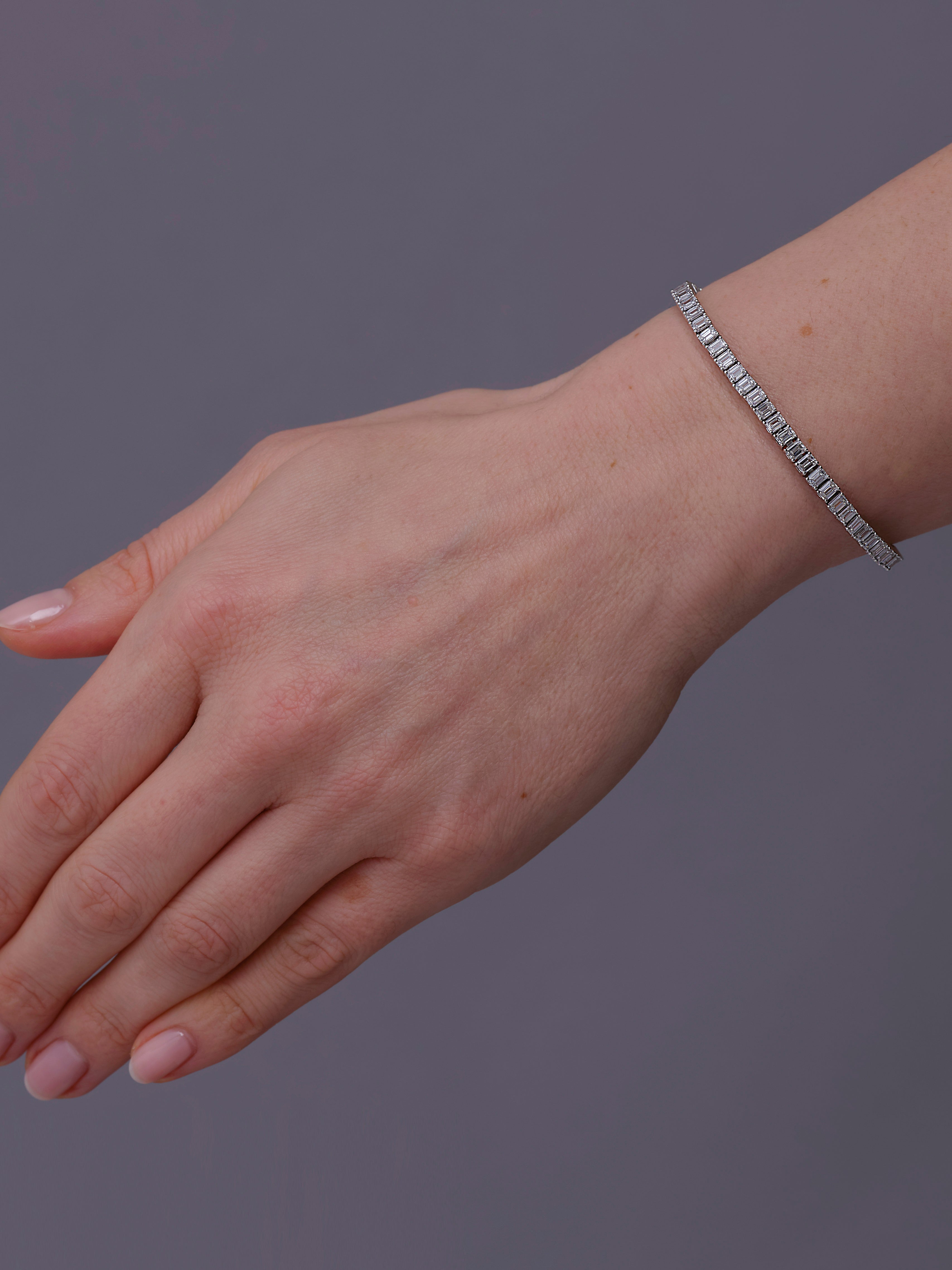 8CT Emerald Cut Tennis Bracelet