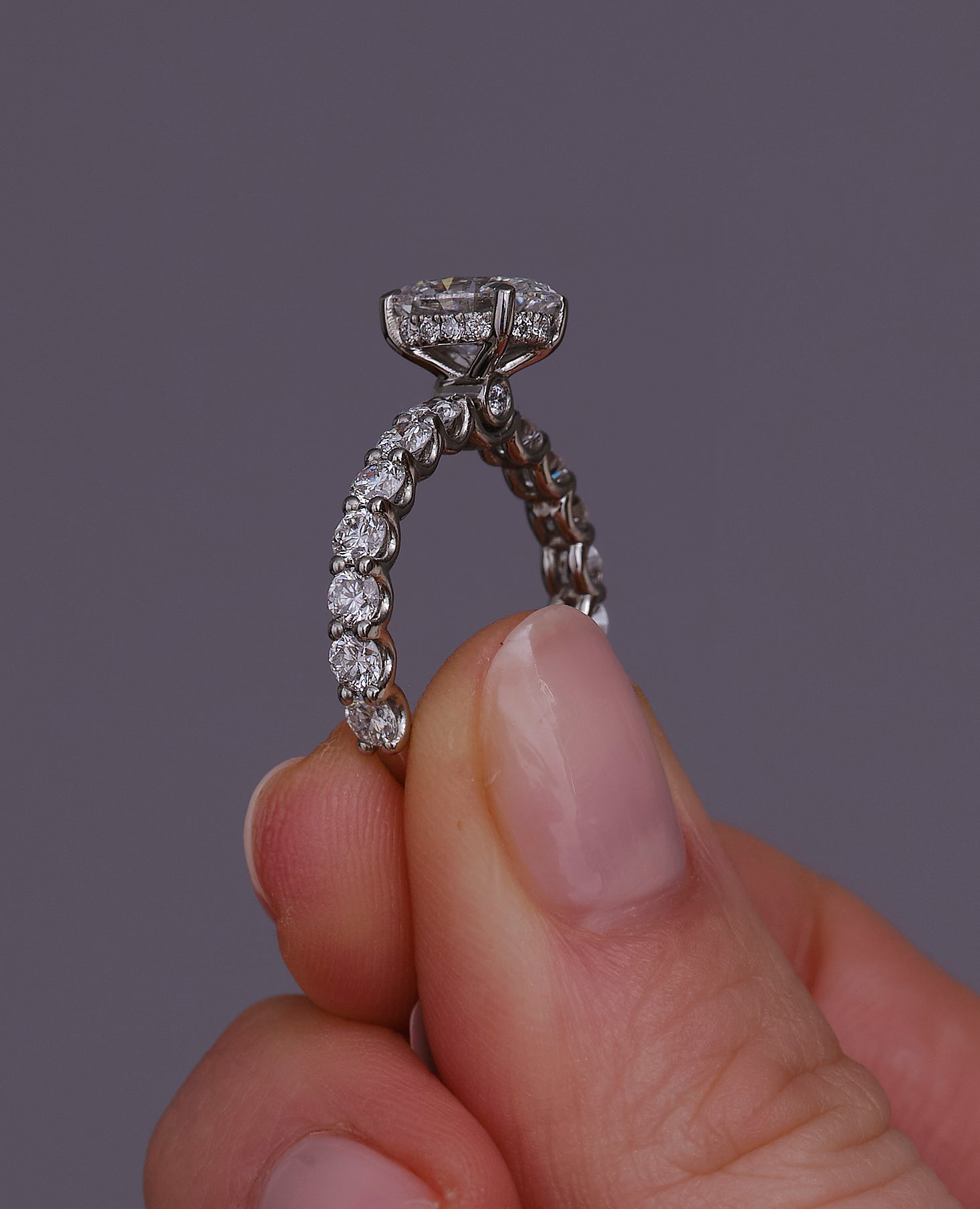 1.50ct Oval U Prong Setting Lab Grown Diamond Engagement Rings.