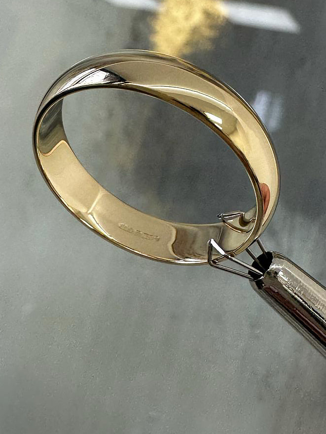 A classic 5mm traditional court matt finish ring from our wedding band for him collection.