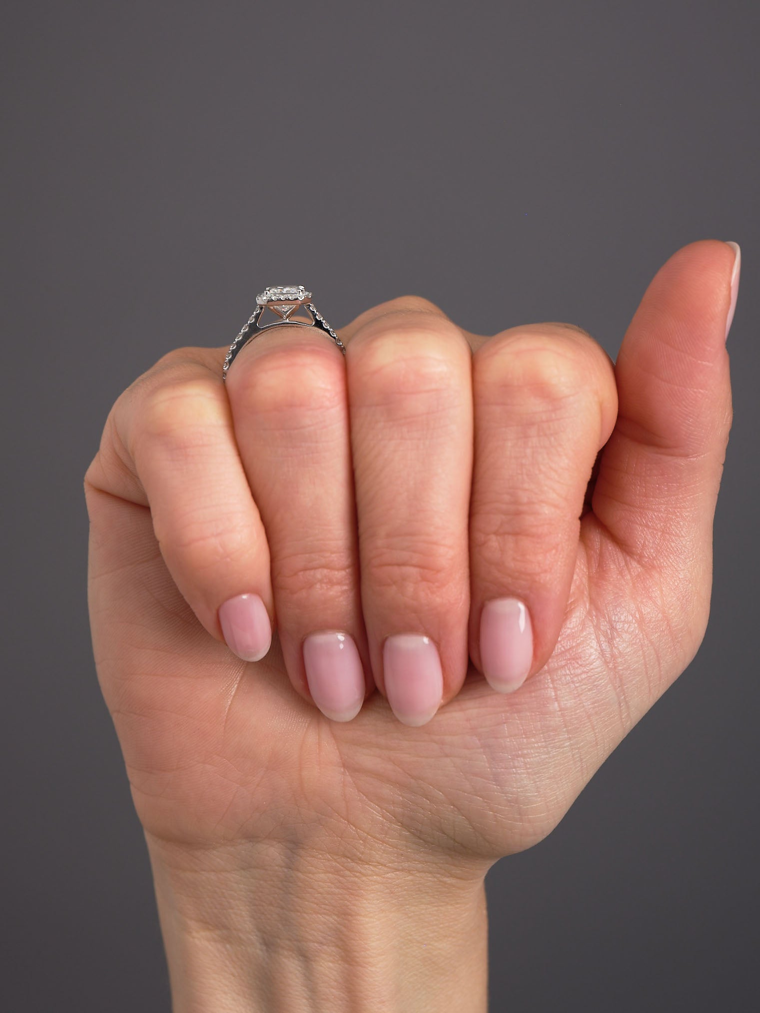 1.50ct Radiant Seamless Halo lab grown Diamond Engagement Rings.