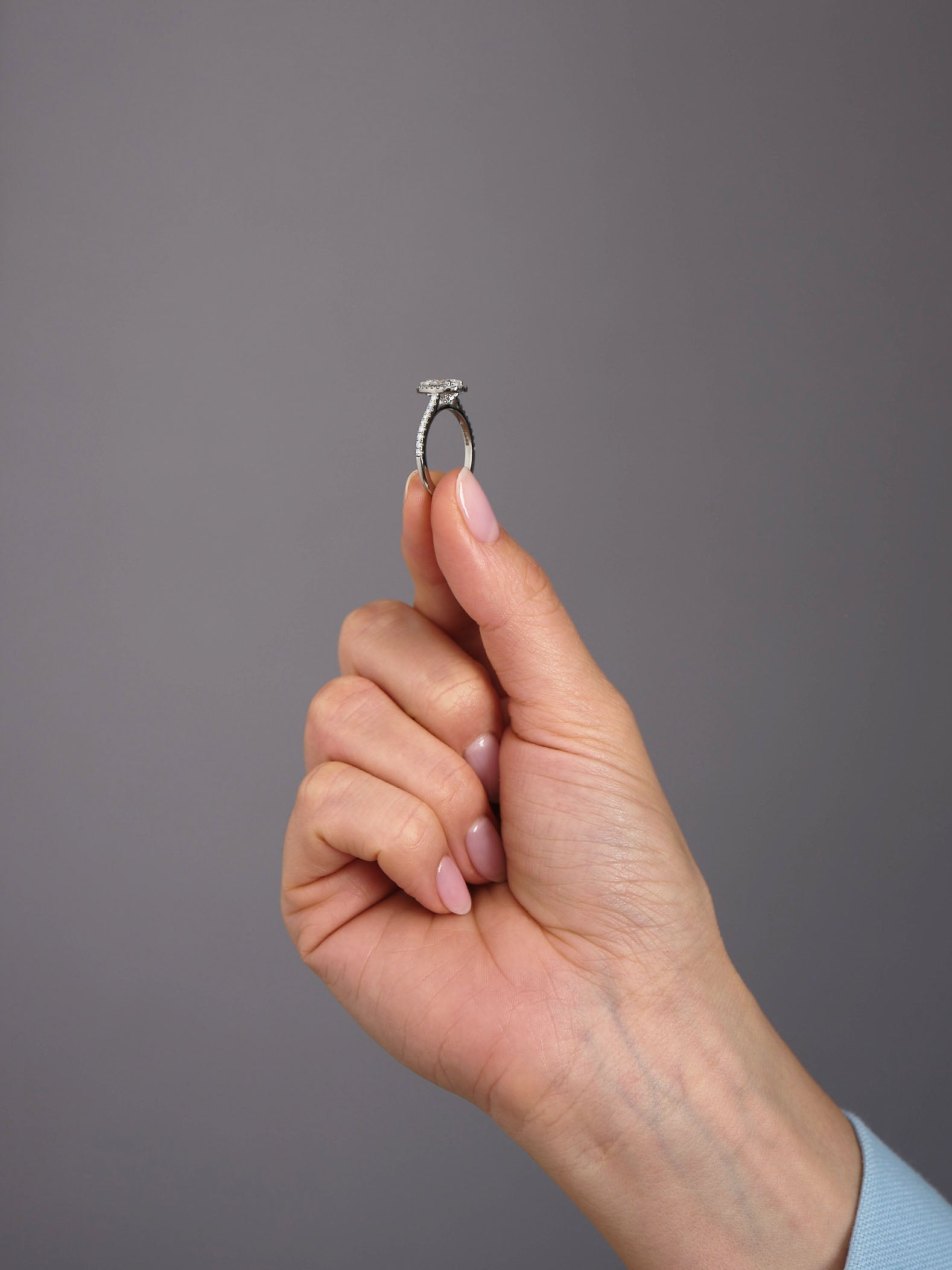 1ct Pear Seamless Halo Lab Grown Diamond Engagement Rings.