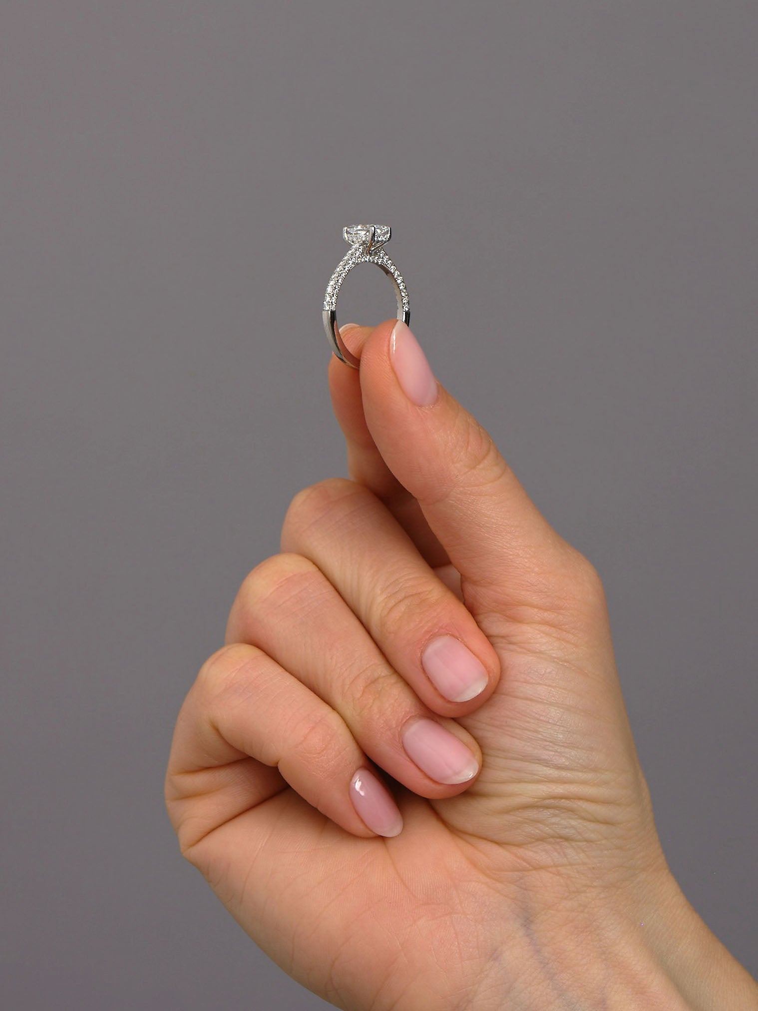 1.50ct Radiant in a 3D Band lab grown Diamond Engagement Rings.