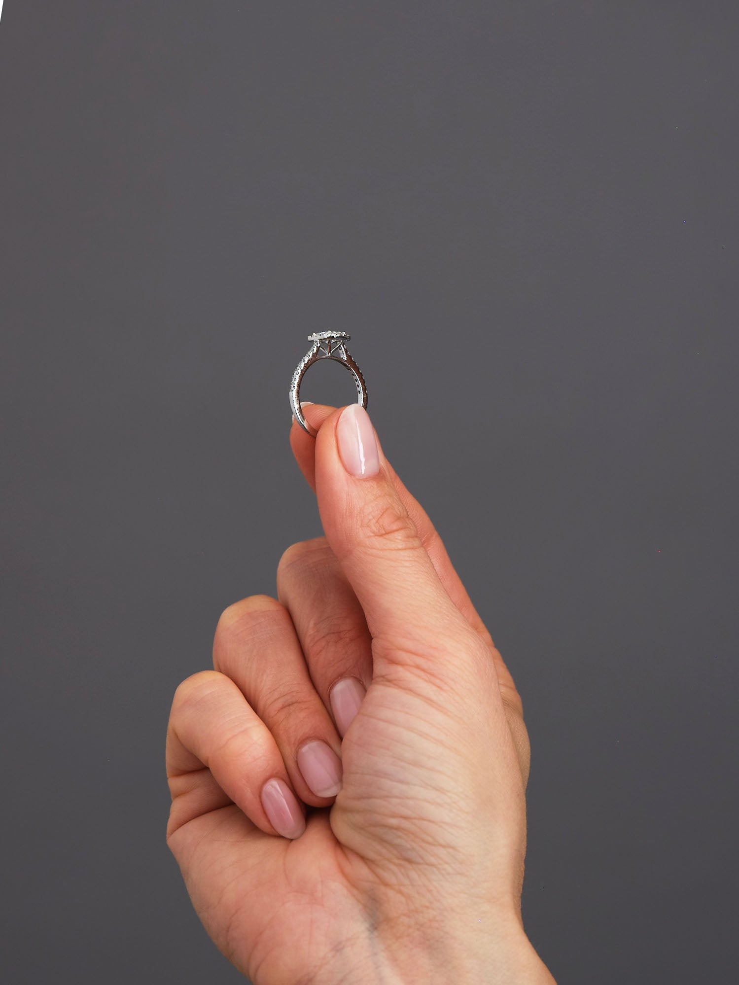 0.70ct Radiant Seamless Halo lab grown Diamond Engagement Rings.