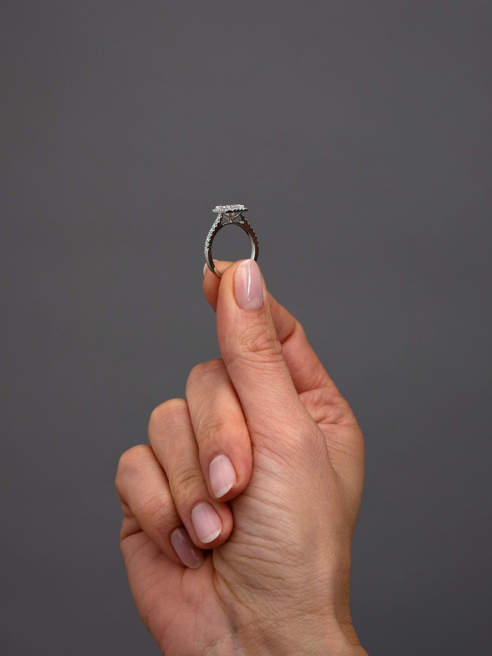 1.50ct Radiant Seamless Halo lab grown Diamond Engagement Rings.