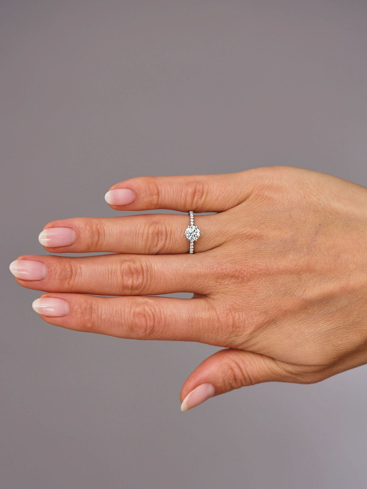 1ct Round with Diamond Knot Lab Grown Diamond Engagement Rings.