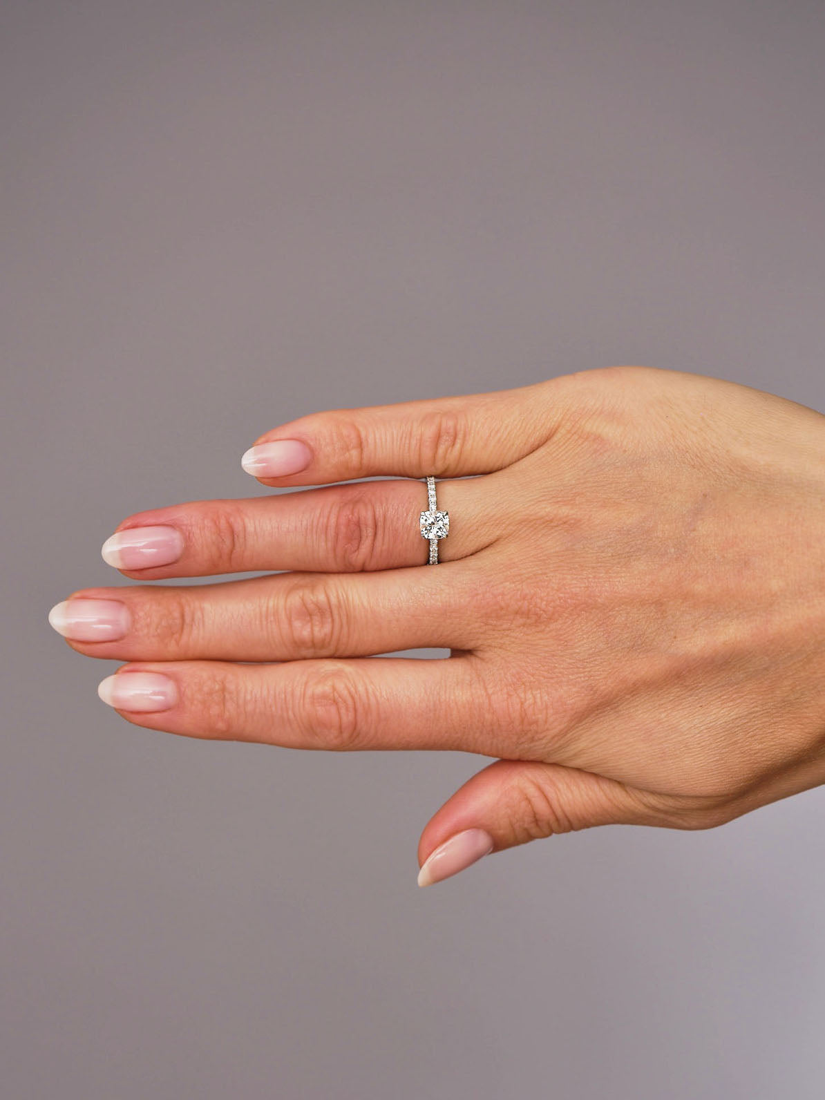 1ct Cushion Hidden Halo Lab Grown Diamond Engagement Rings