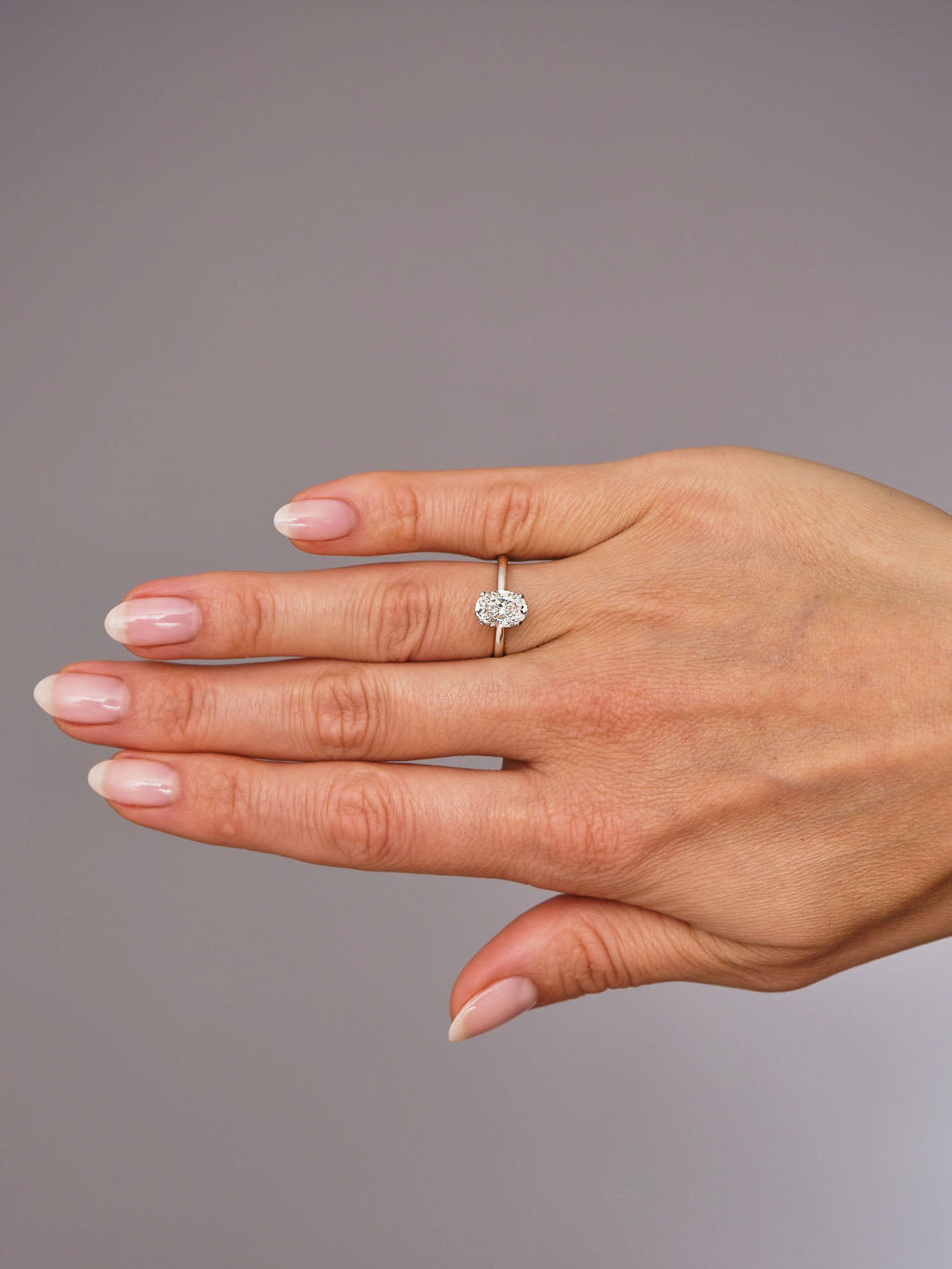 1.70ct Oval Solitaire Lab Grown Diamond Engagement Rings in London.