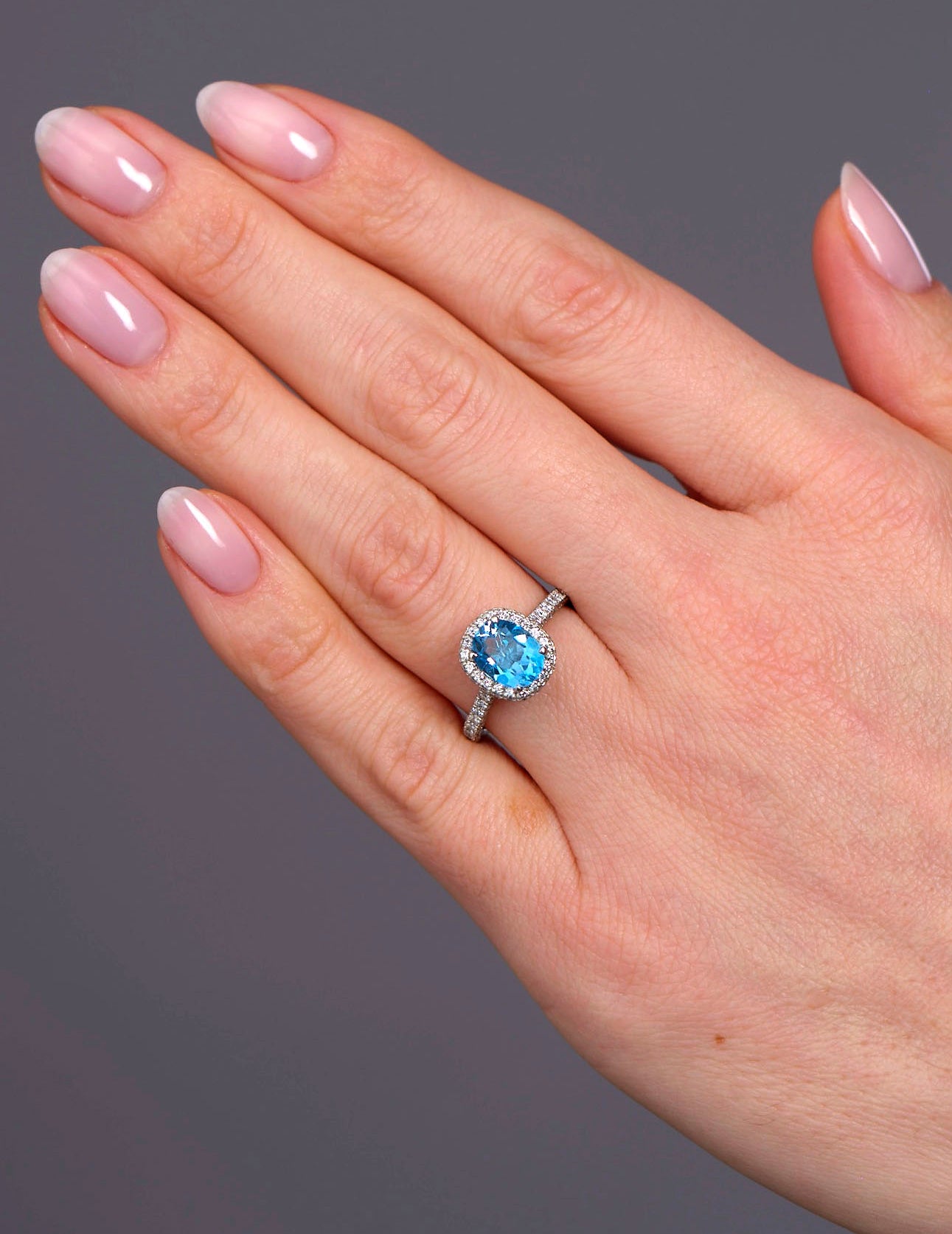 2ct Topaz 2D Halo 3D Band Lab Grown Diamond Engagement Rings