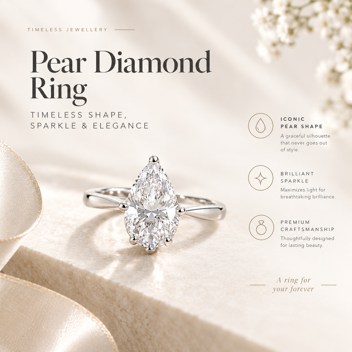Pear Diamond Ring