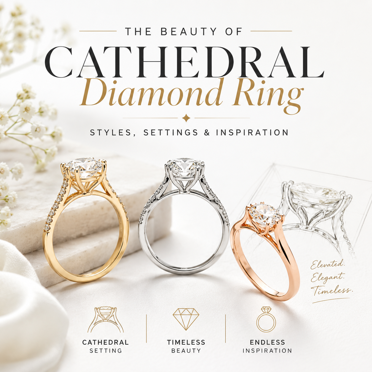 Cathedral Diamond Ring