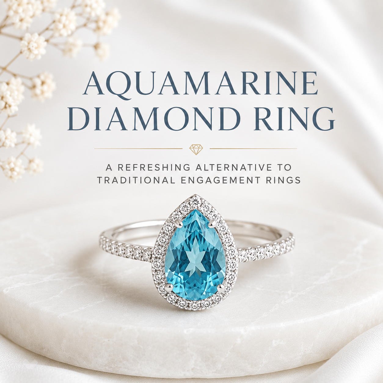Aquamarine Diamond Ring