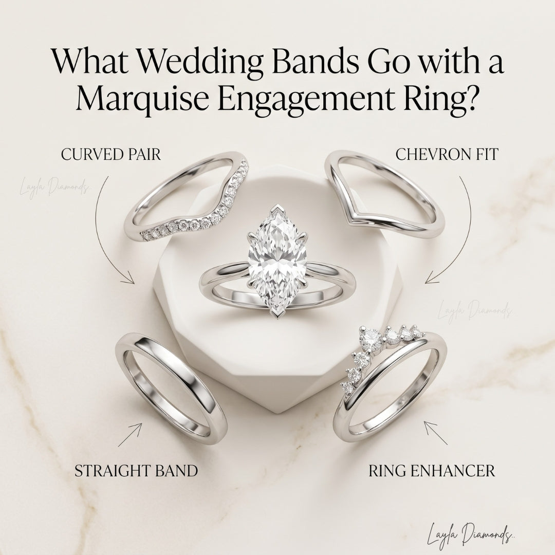 What Wedding Bands Go with a Marquise Engagement Ring?