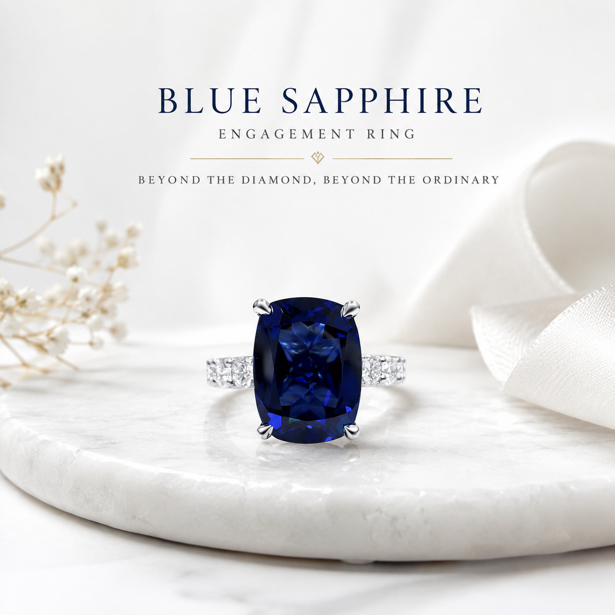Blue Sapphire Engagement Ring