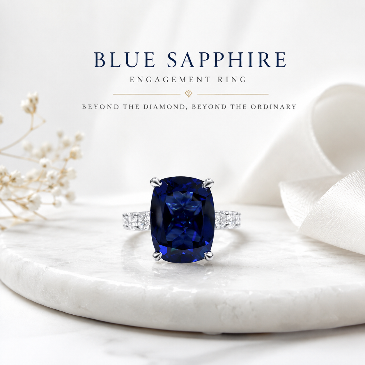 Blue Sapphire Engagement Ring