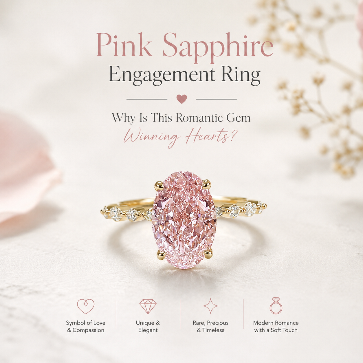 Pink Sapphire Engagement Ring