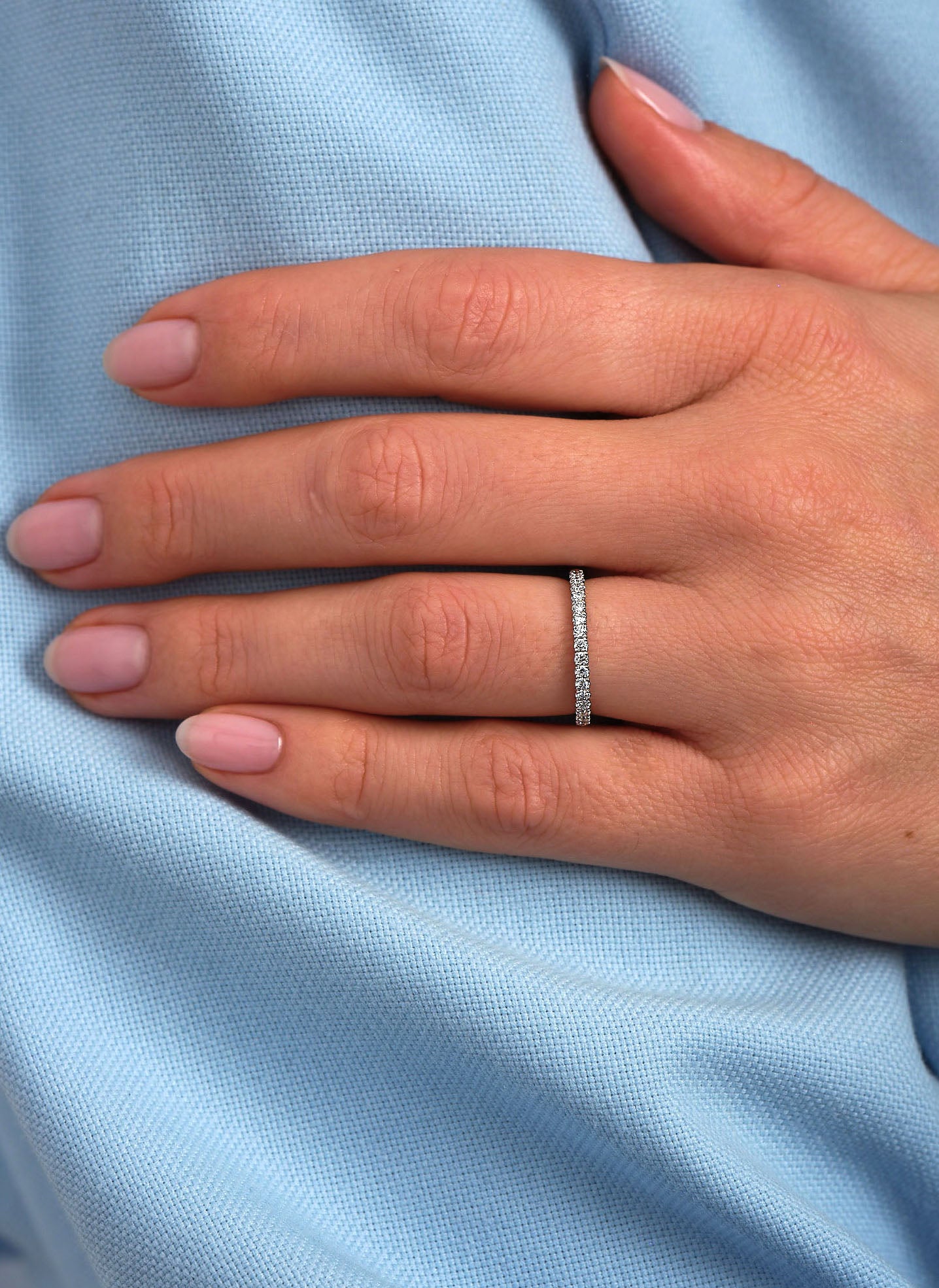 Half Diamond Eternity Band 1.8mm