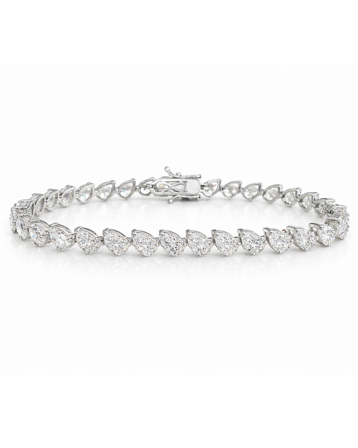 10ct Slanted Pear Cut Lab Grown Diamond Tennis Bracelet 9kt or 18kt white gold