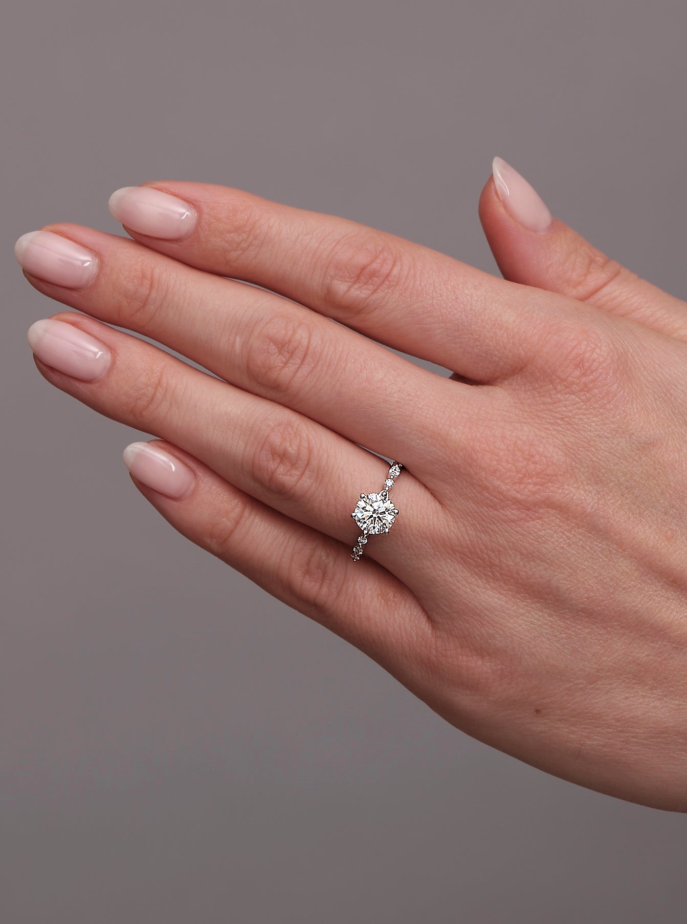 1.50ct Round Cut Marquise & Round Band Diamond Engagement Rings.