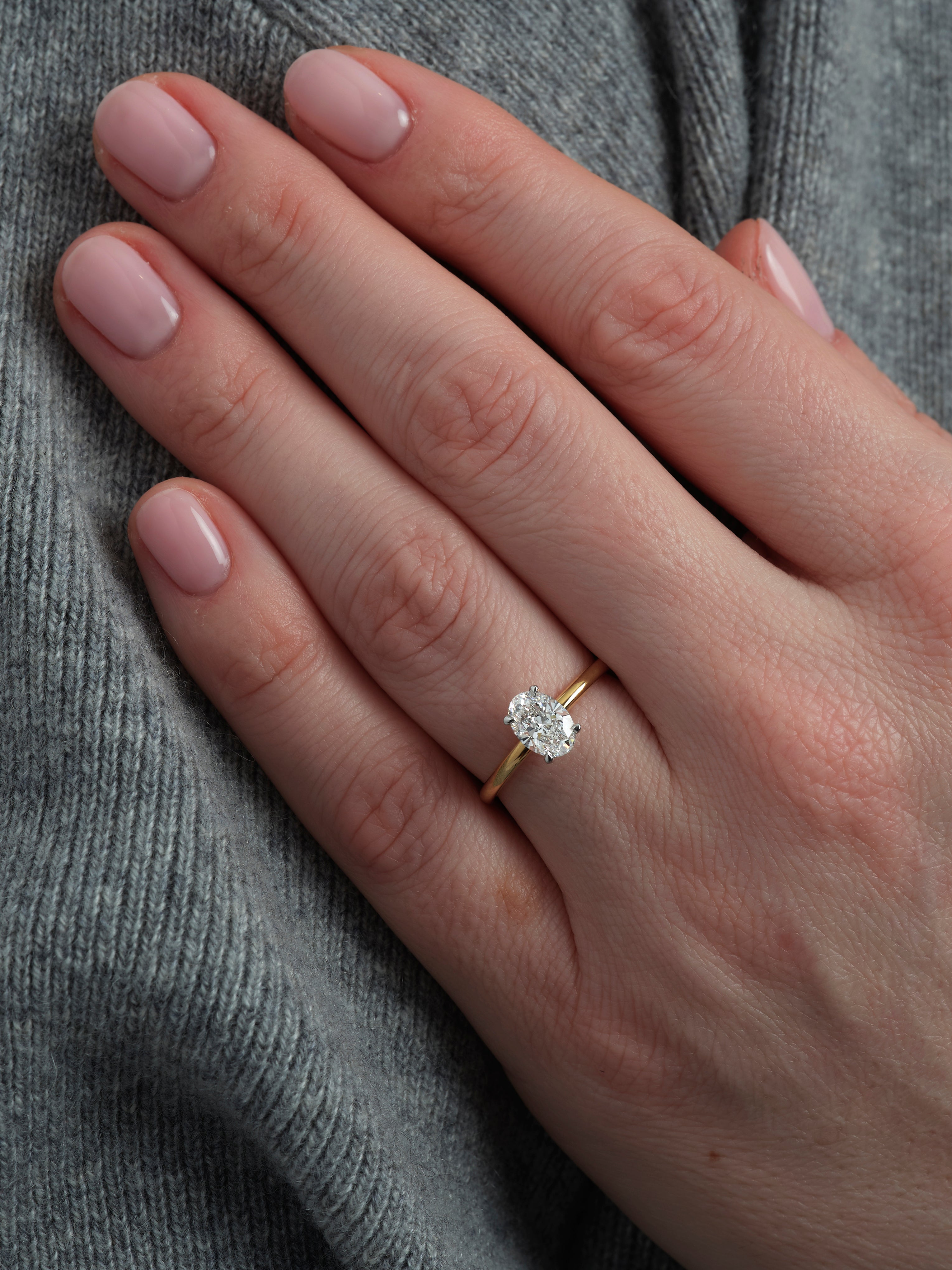 1ct Lotus Oval Solitaire Ring