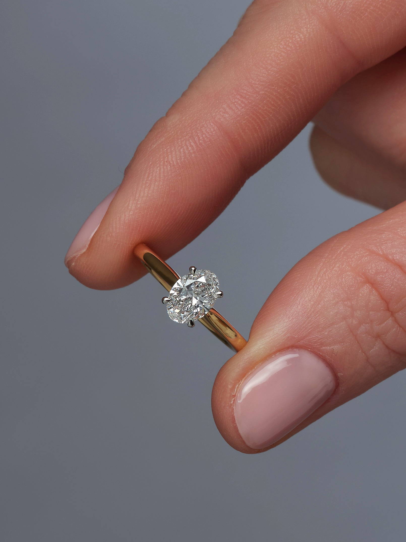 1ct Lotus Oval Solitaire Lab Grown Diamond Engagement Rings