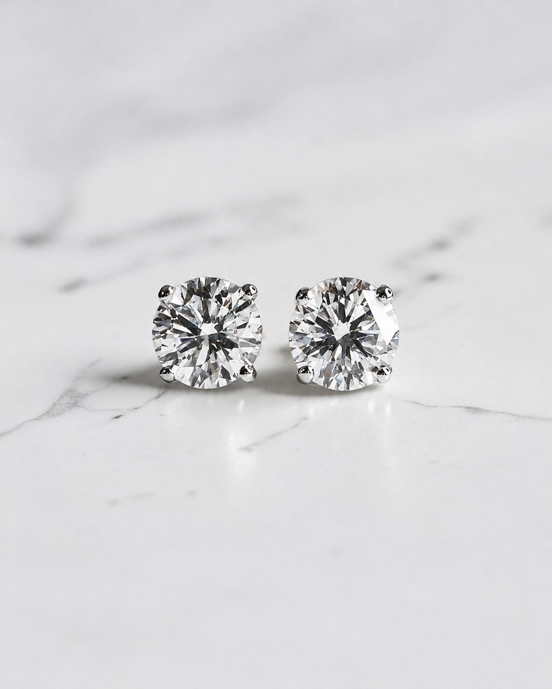 1ct Round Brilliant Lab Grown Diamond Stud Earrings