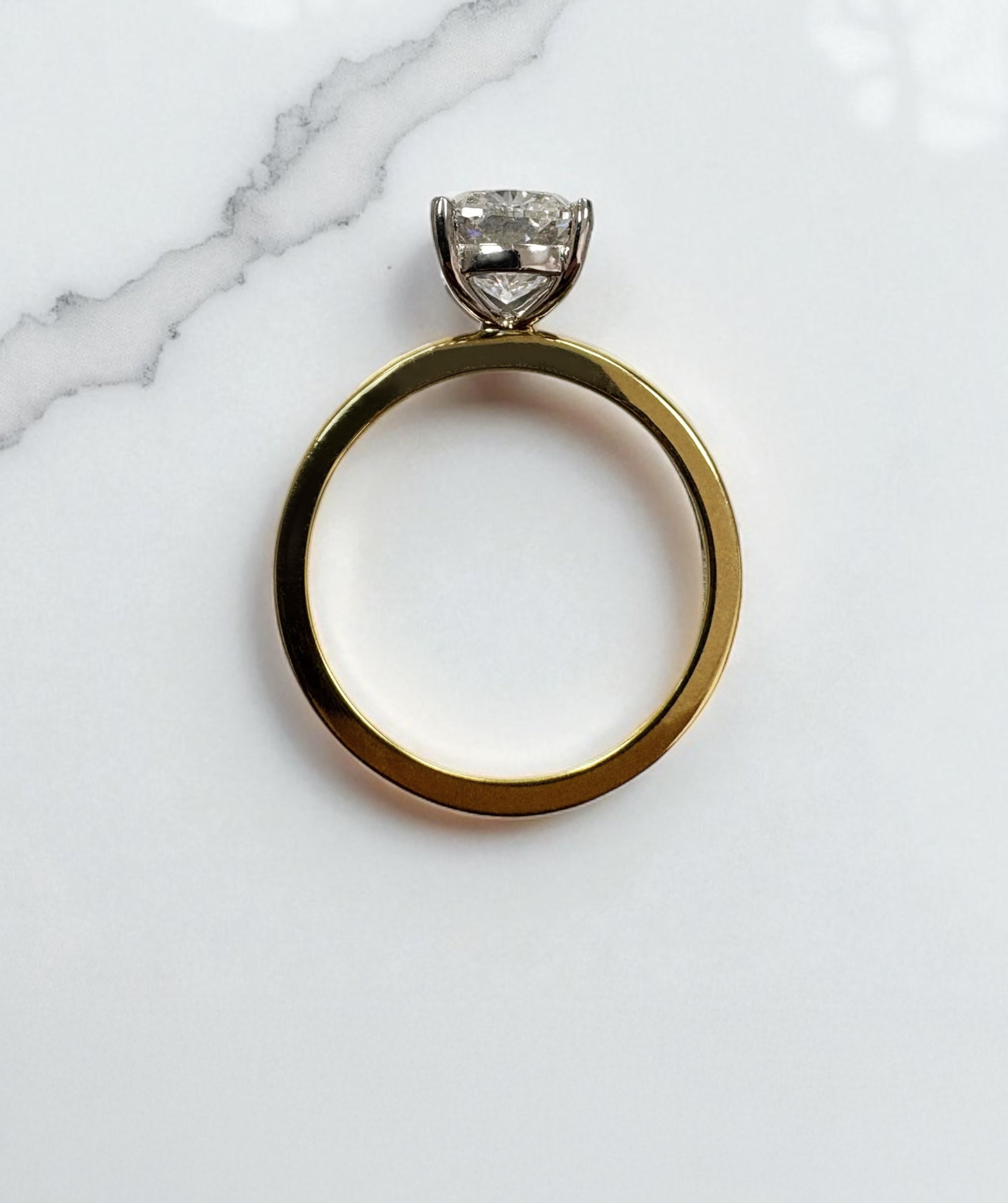 2.50ct Elongated Cushion Solitaire Lab Grown Diamond Engagement Rings.