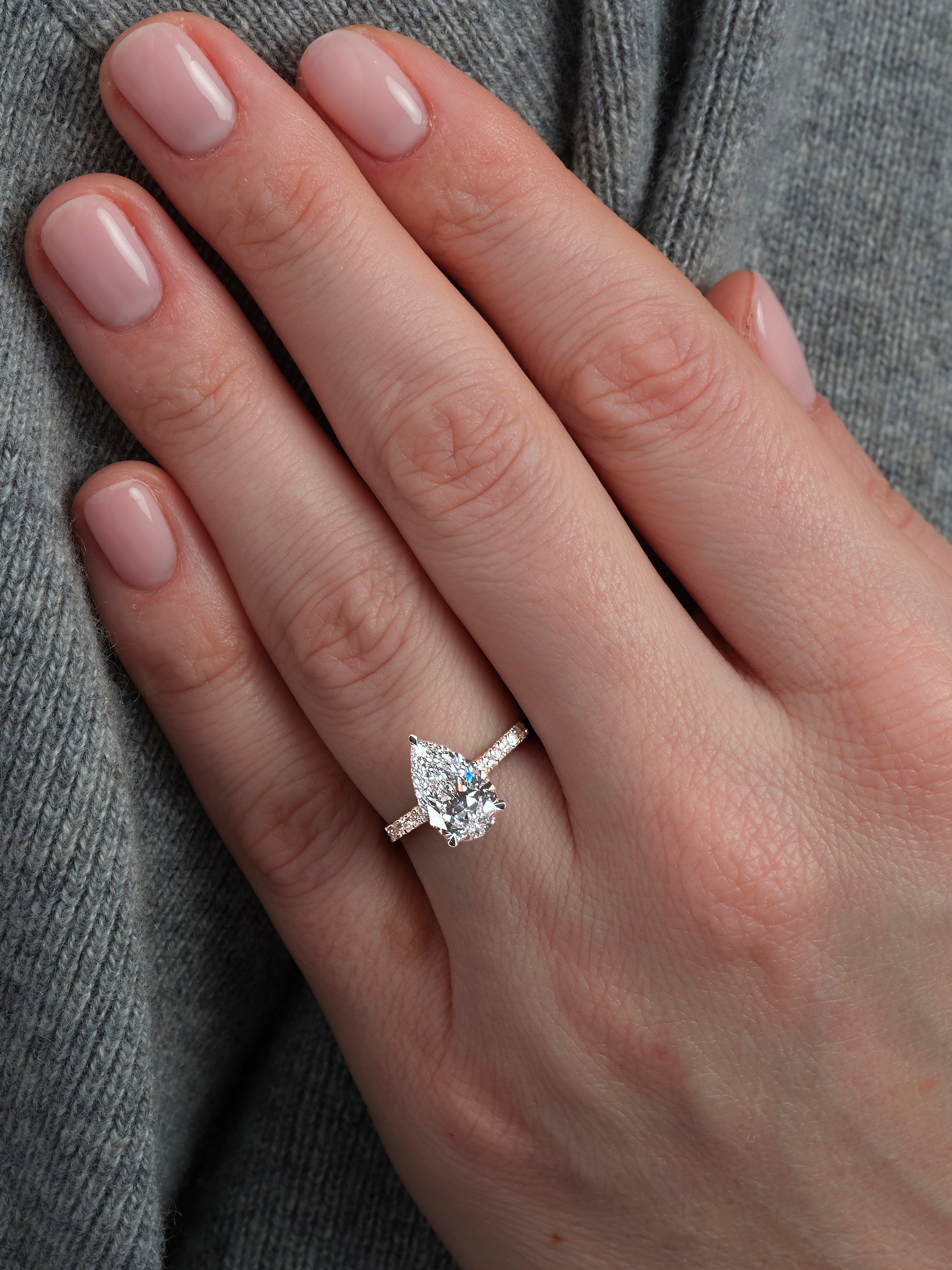 2ct Pear Cathedral French Pave