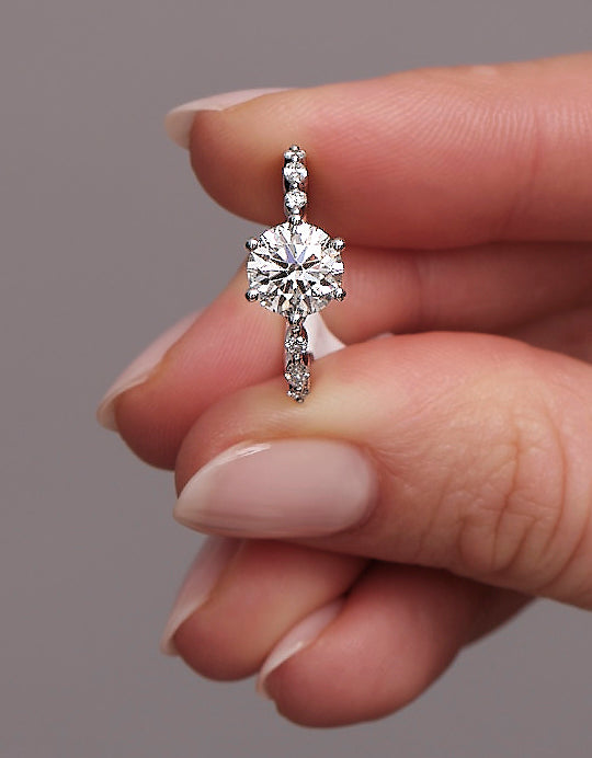 1.50ct Round Cut Marquise & Round Band Diamond Engagement Rings.