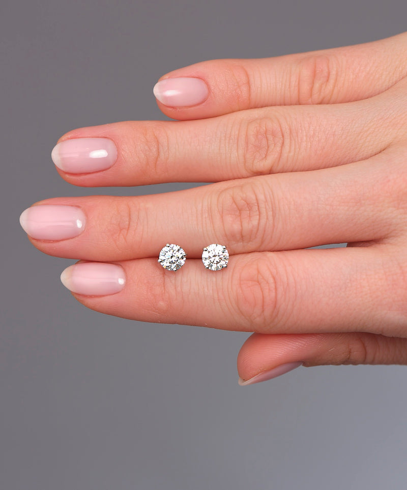 2ct Round Diamond Stud Earrings