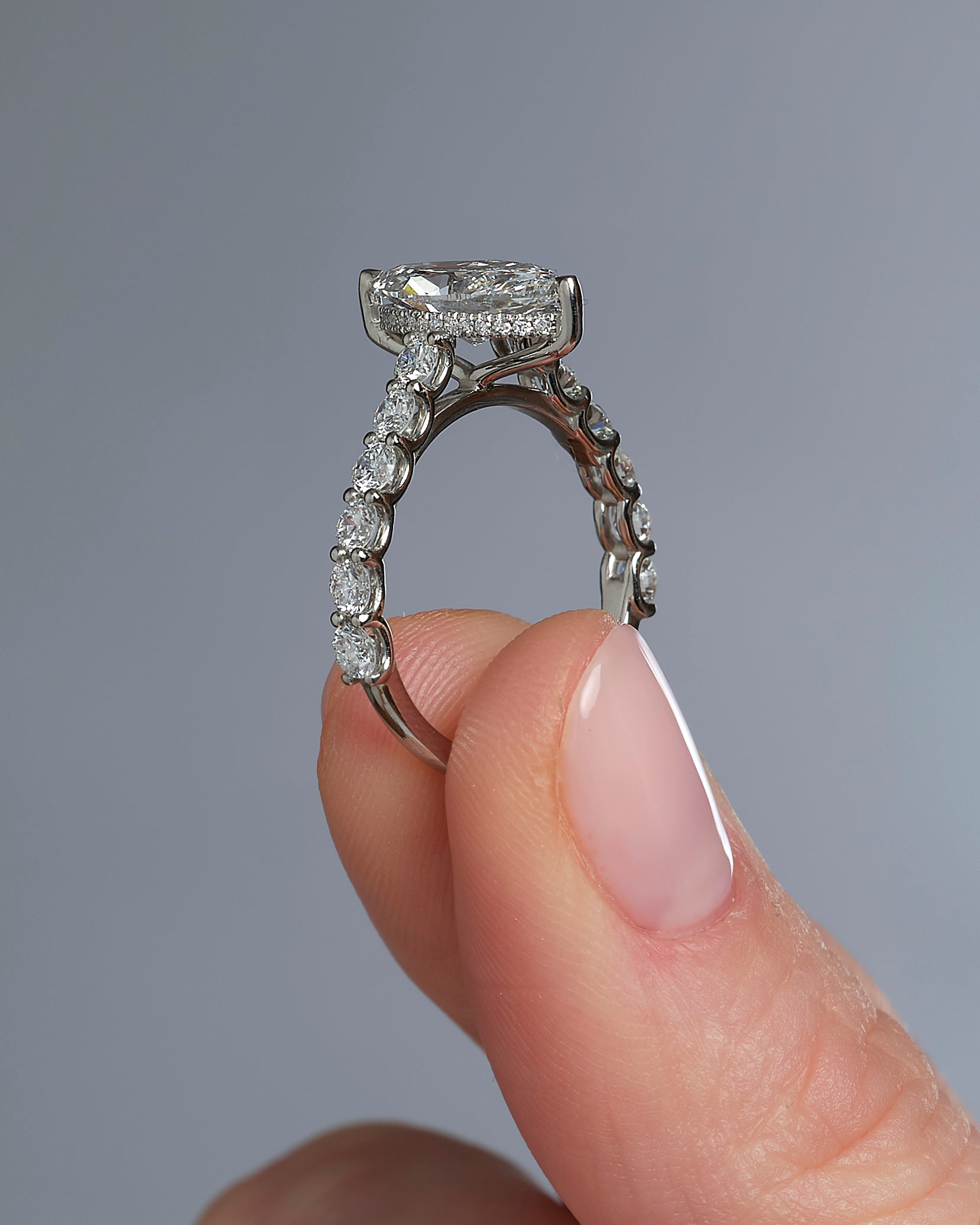 2ct Marquise Cut U Prong Setting lab grown diamond engagement rings.
