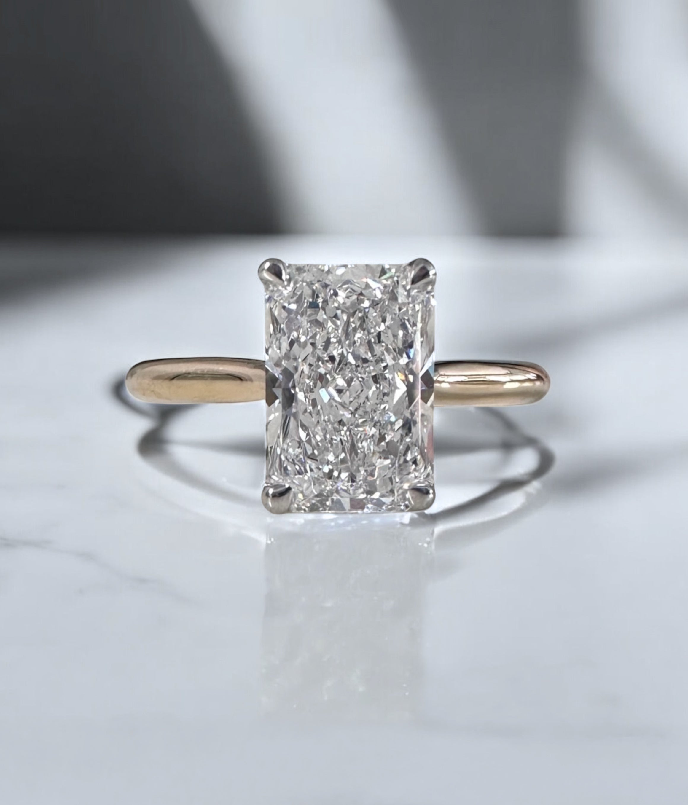 2ct radiant cut diamond engagement ring 