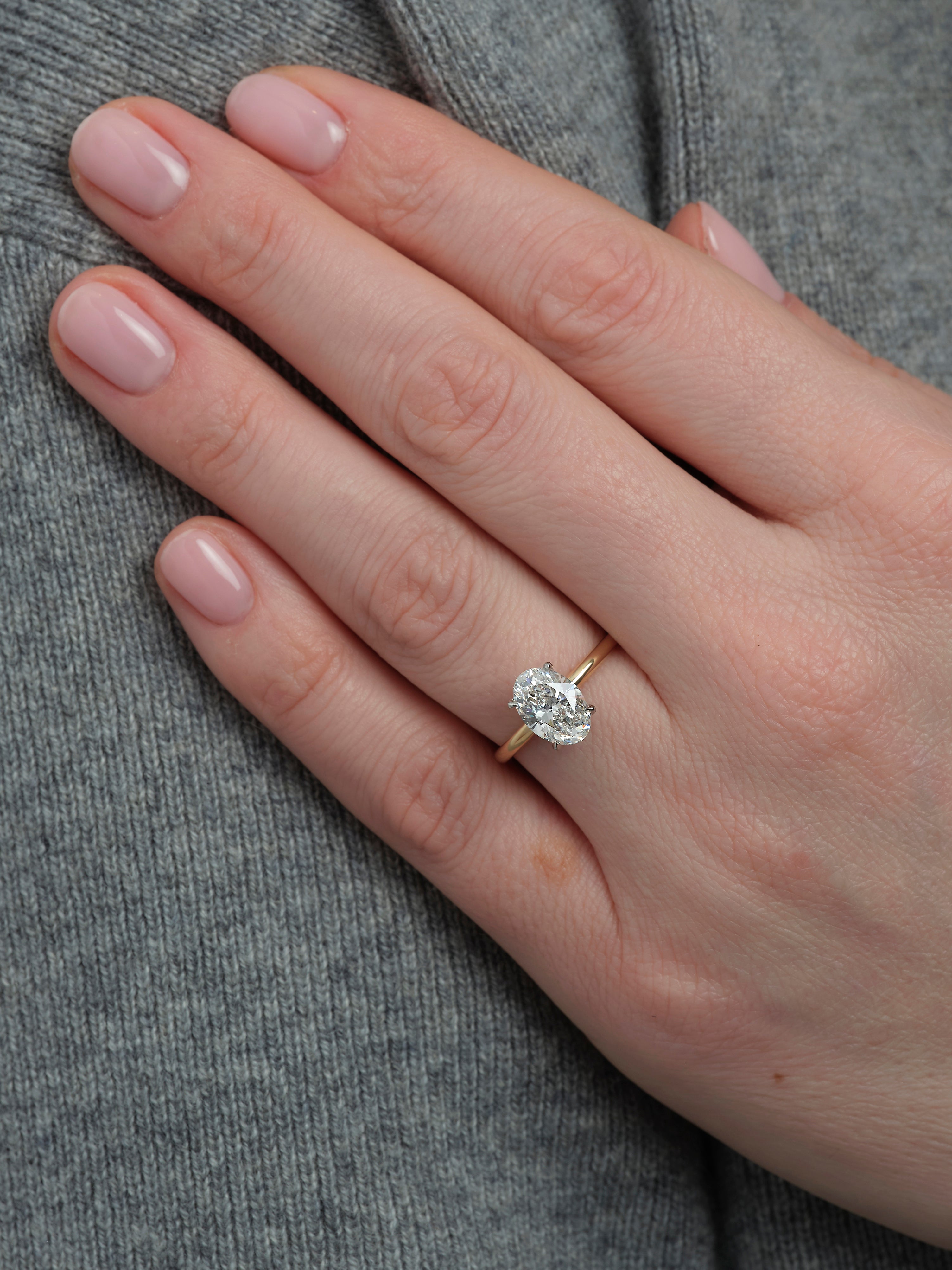 2ct Oval Floating Hidden Halo