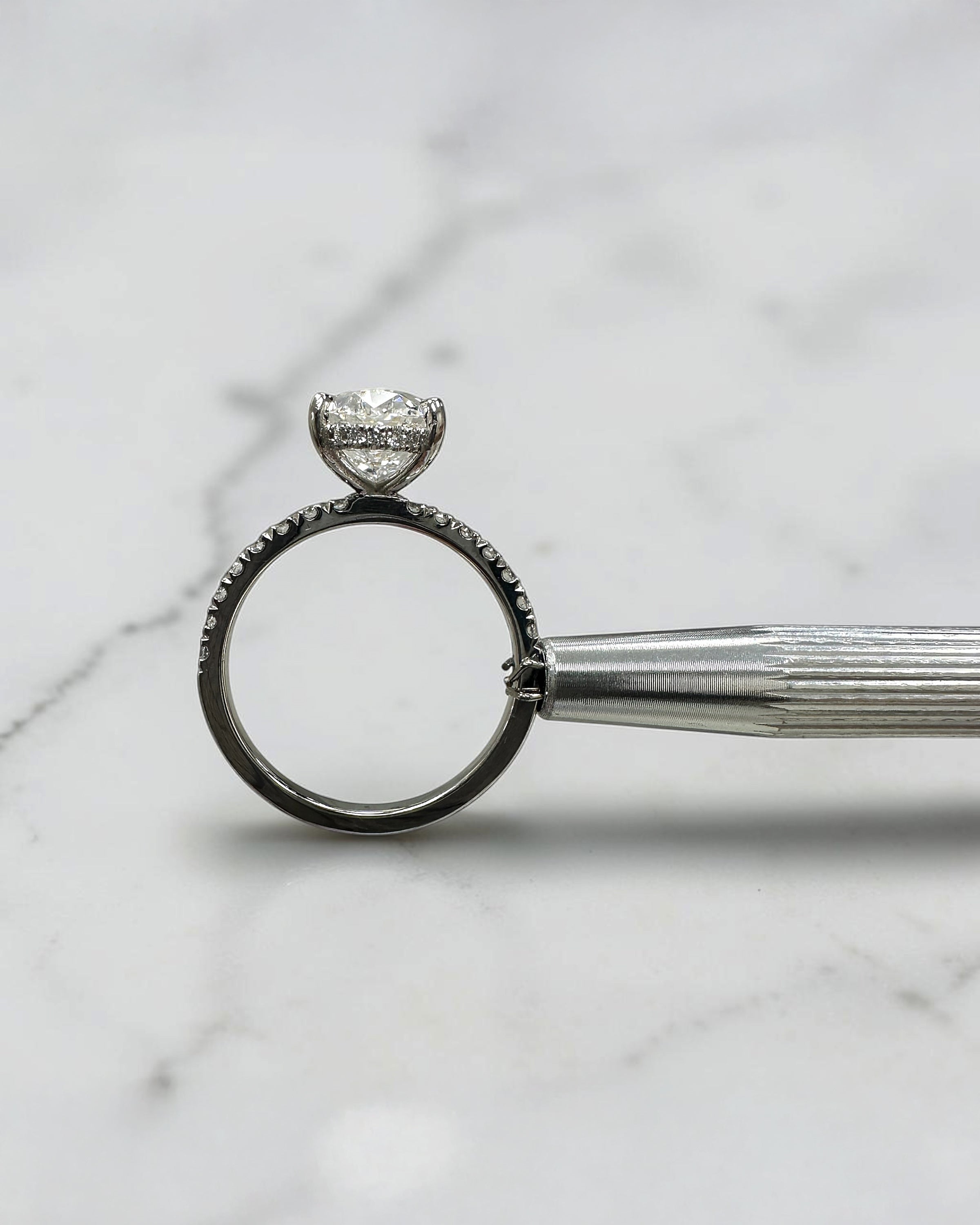 2ct Oval Hidden Halo Shoulders