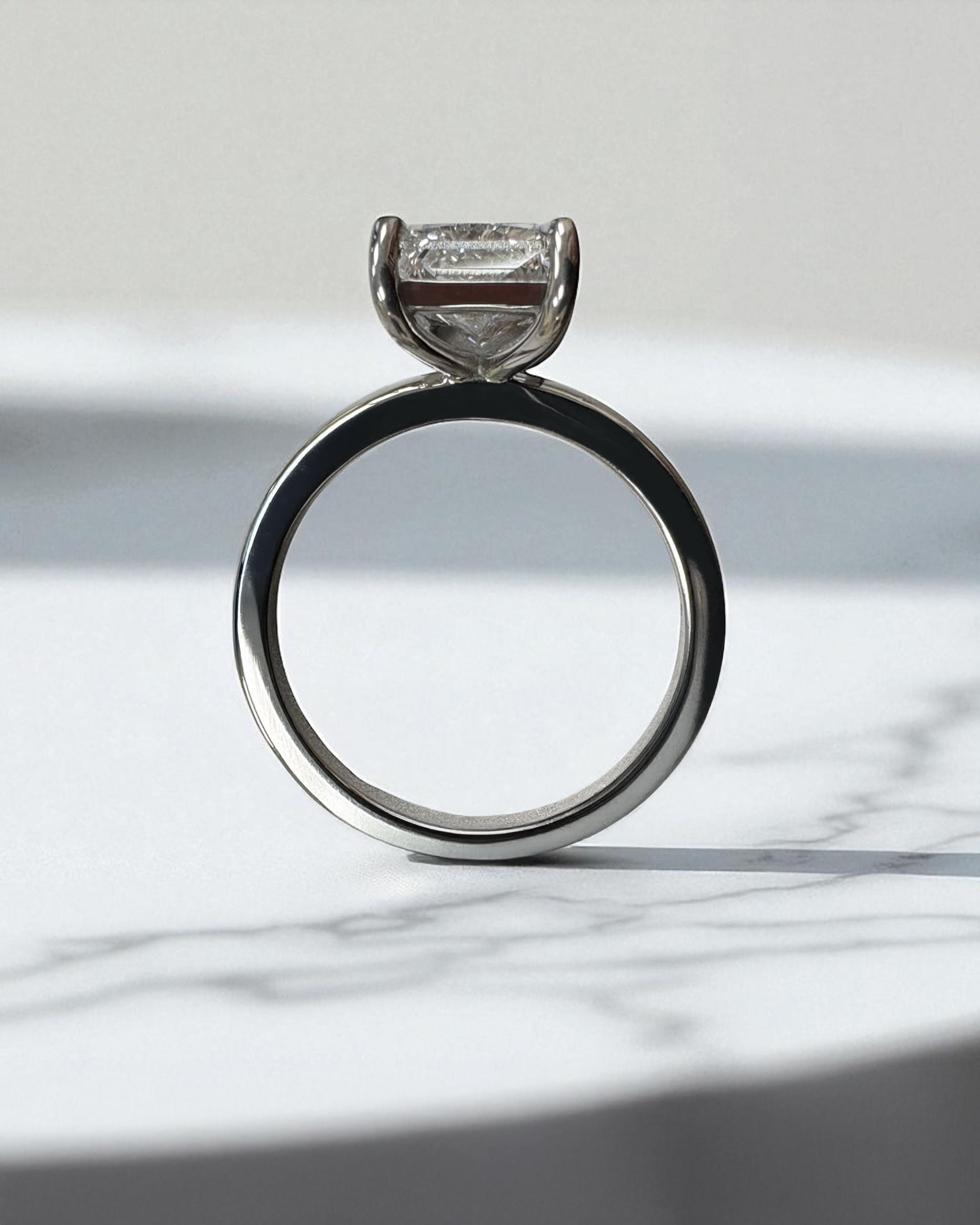 2ct Radiant Cut Lab Grown Diamond Floating Head Solitaire Engagement Ring