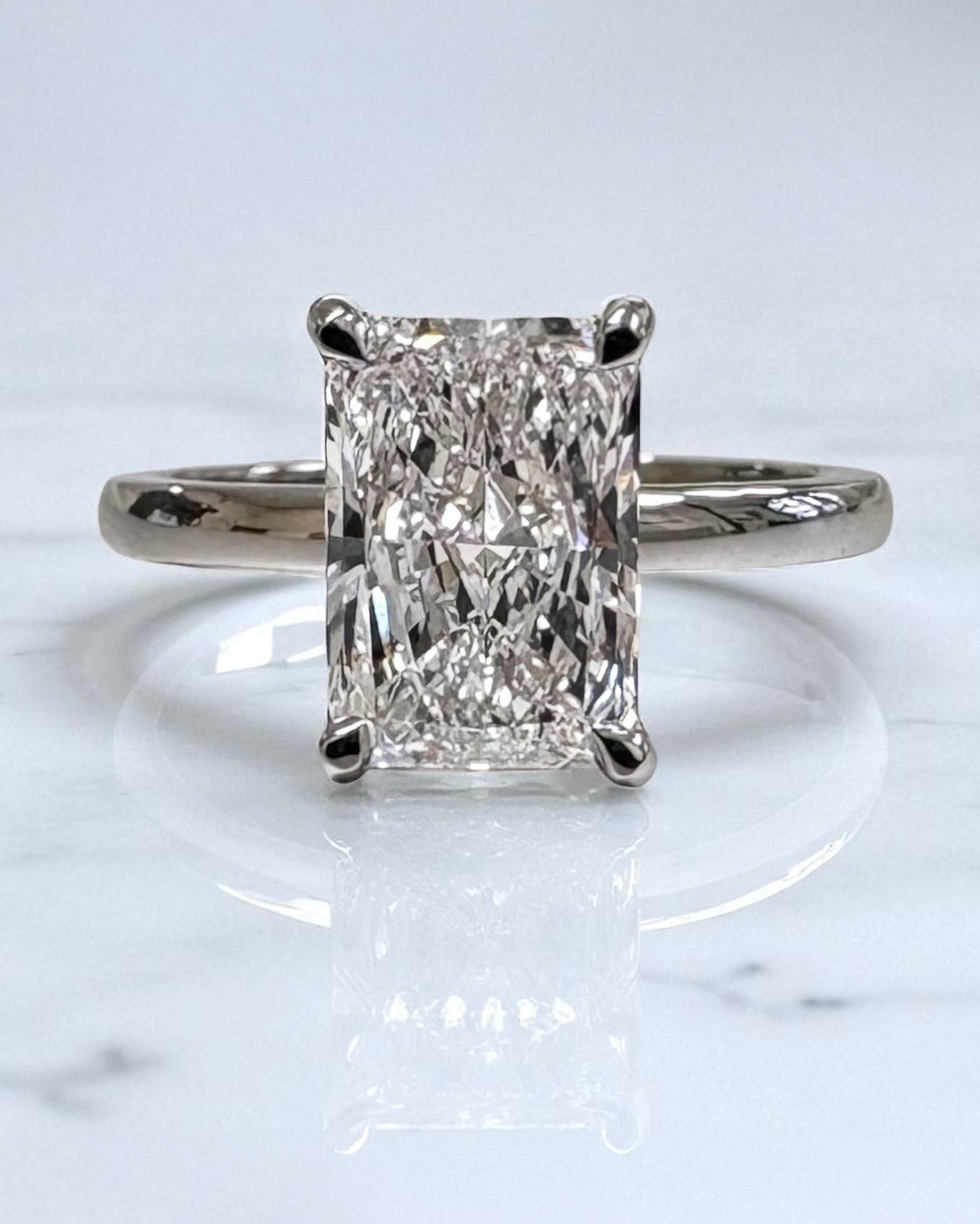 2ct Radiant Cut Lab Grown Diamond Floating Head Solitaire Engagement Ring