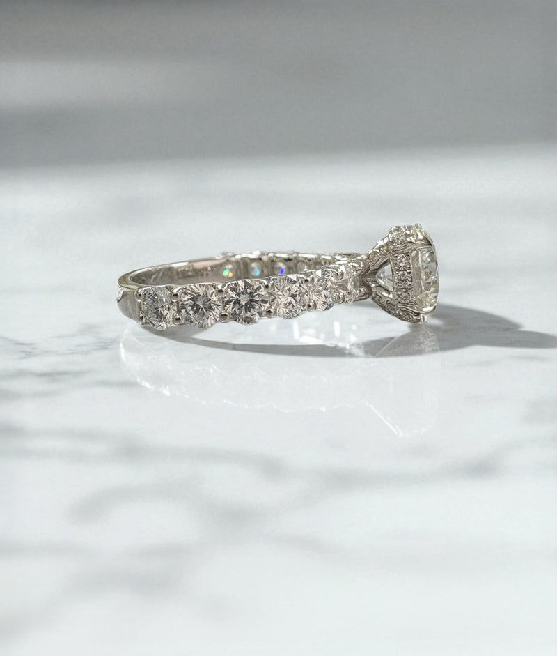 2ct Round U Prong Setting Lab Grown Diamond Engagement Rings