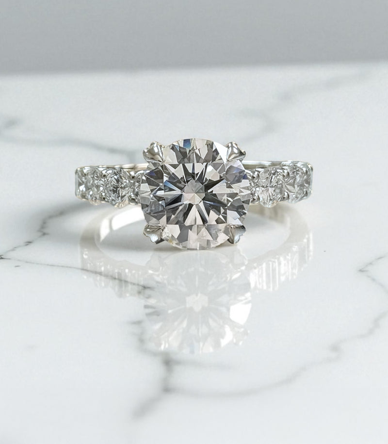 2ct Round U Prong Setting Lab Grown Diamond Engagement Rings