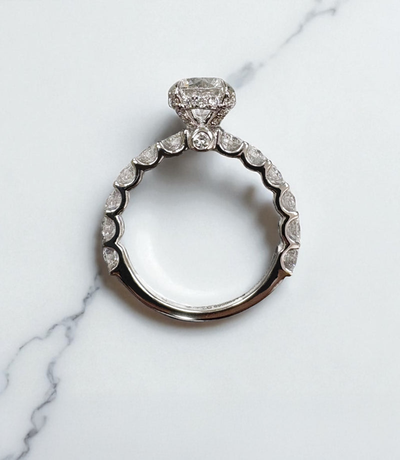 2ct Round U Prong Setting Lab Grown Diamond Engagement Rings