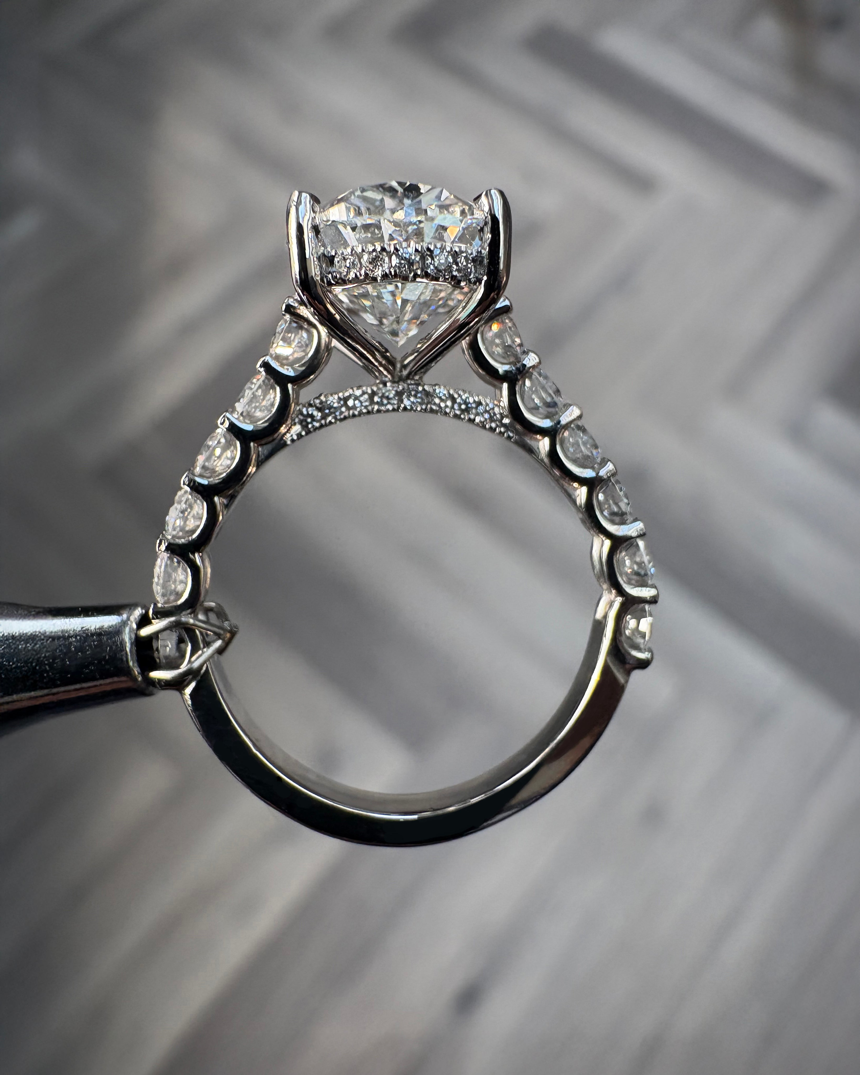 3.50ct oval lab diamond cut u prong cathedral engagement ring 
