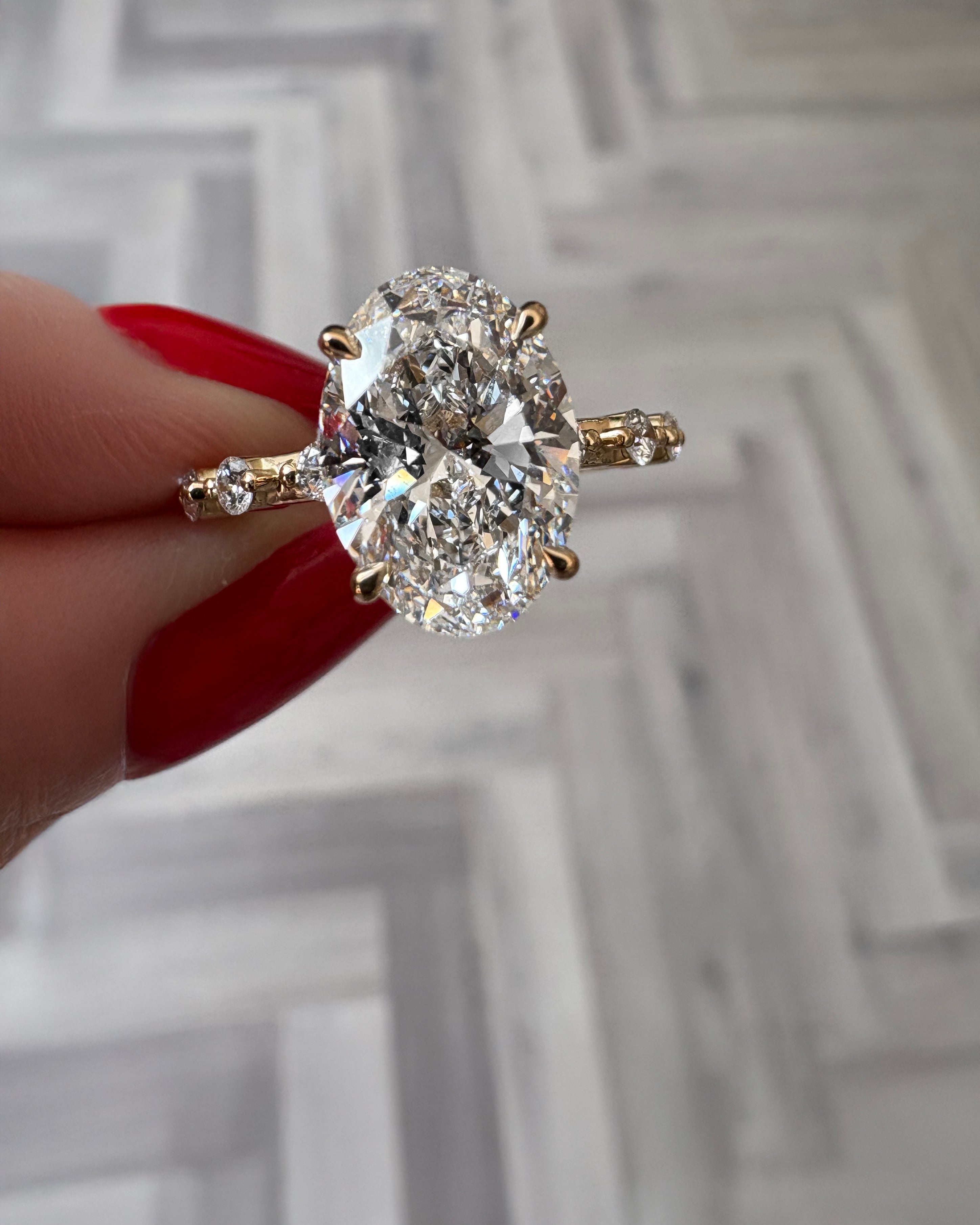 3ct Oval Spaced Band Ring