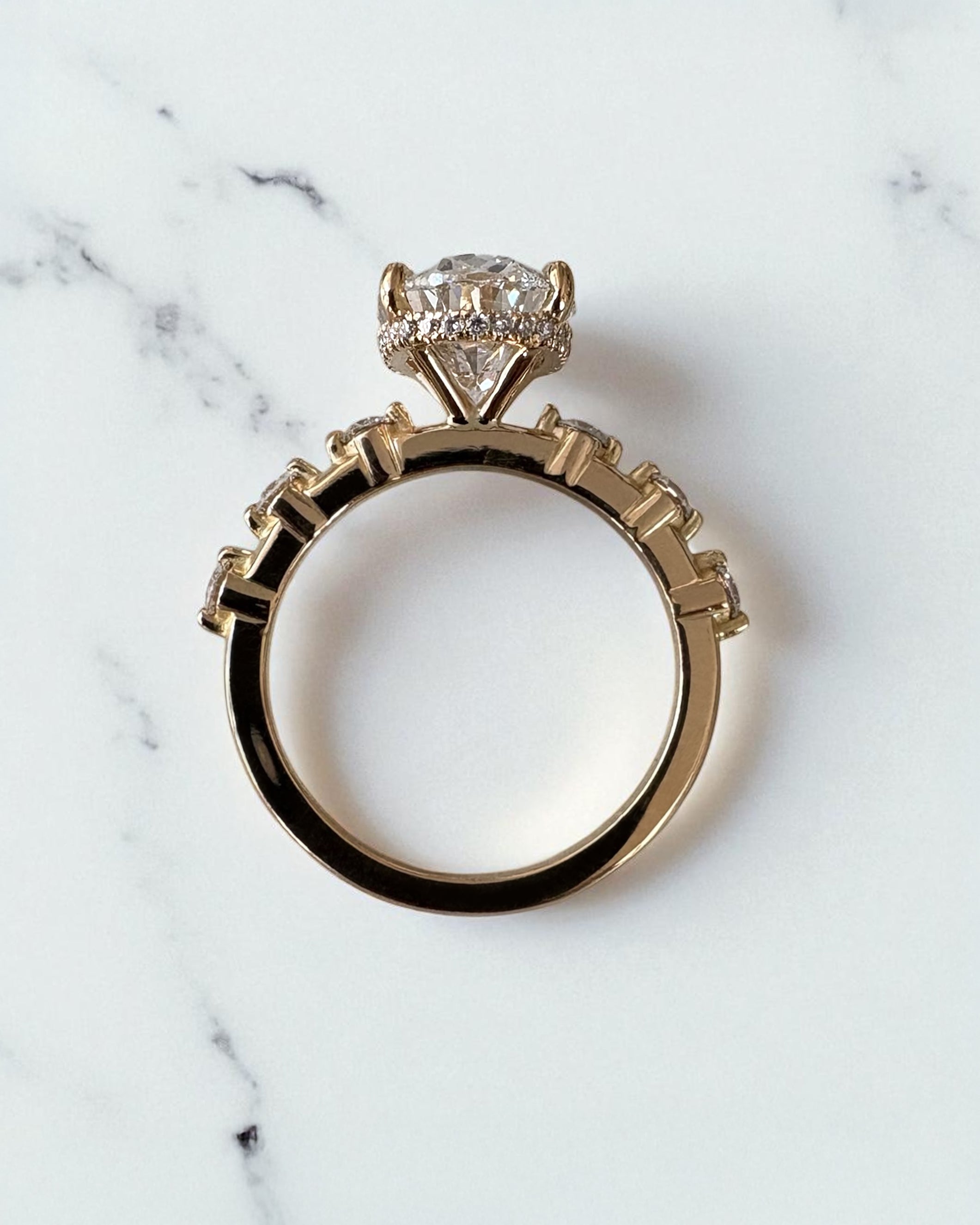 3ct Oval Spaced Band Ring